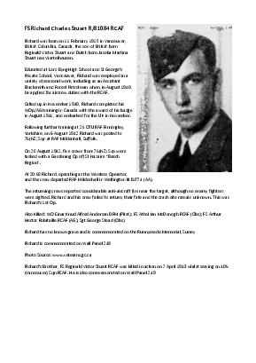 A preview of a PDF biography for Stuart, Richard Charles